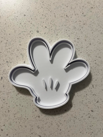mickey mouse hand cookie cutter stamp by bean eating cookies hobby & diy cutters debosser 3d print model - Mito3D