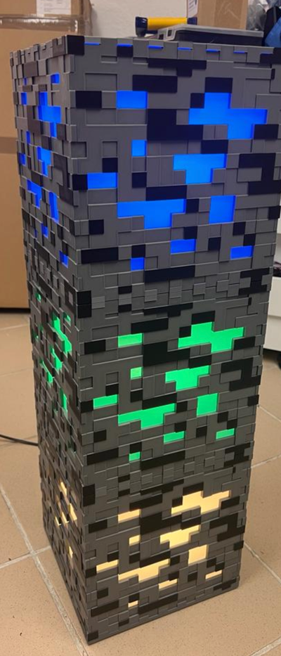 minecraft luminária empilhável expansível by thor3d casa decoração conduziu crianças brinquedos 3d print model - Mito3D