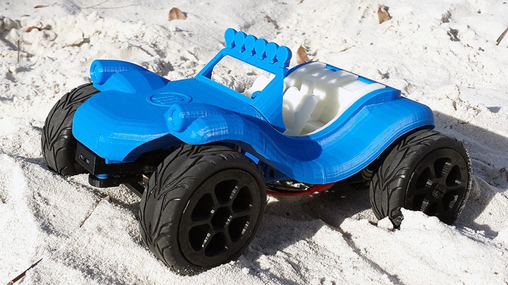 botmobile dune buggy - 2013 version remixed by idefixrc hobby & diy rc brush brushless car lipo makerbot motor radiocontrolled 3d print model - Mito3D