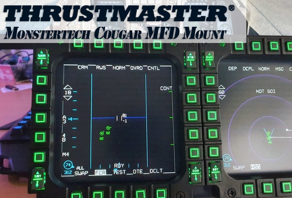 thrustmaster mfd cougar screen & table mount by idefixrc tools gadgets dcs f-16 f-18 flightsim flightsimulator gamecontroller joystick monstertech msfs msfs2020 multifunction thrustmastercougar virpil vkb 3d print model - Mito3D