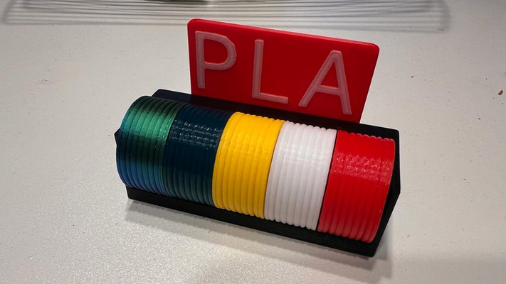 filament sample display overview about colors - roll style 5 or 10 spools by thor3d 3d printer test models holder spool 3d print model - Mito3D