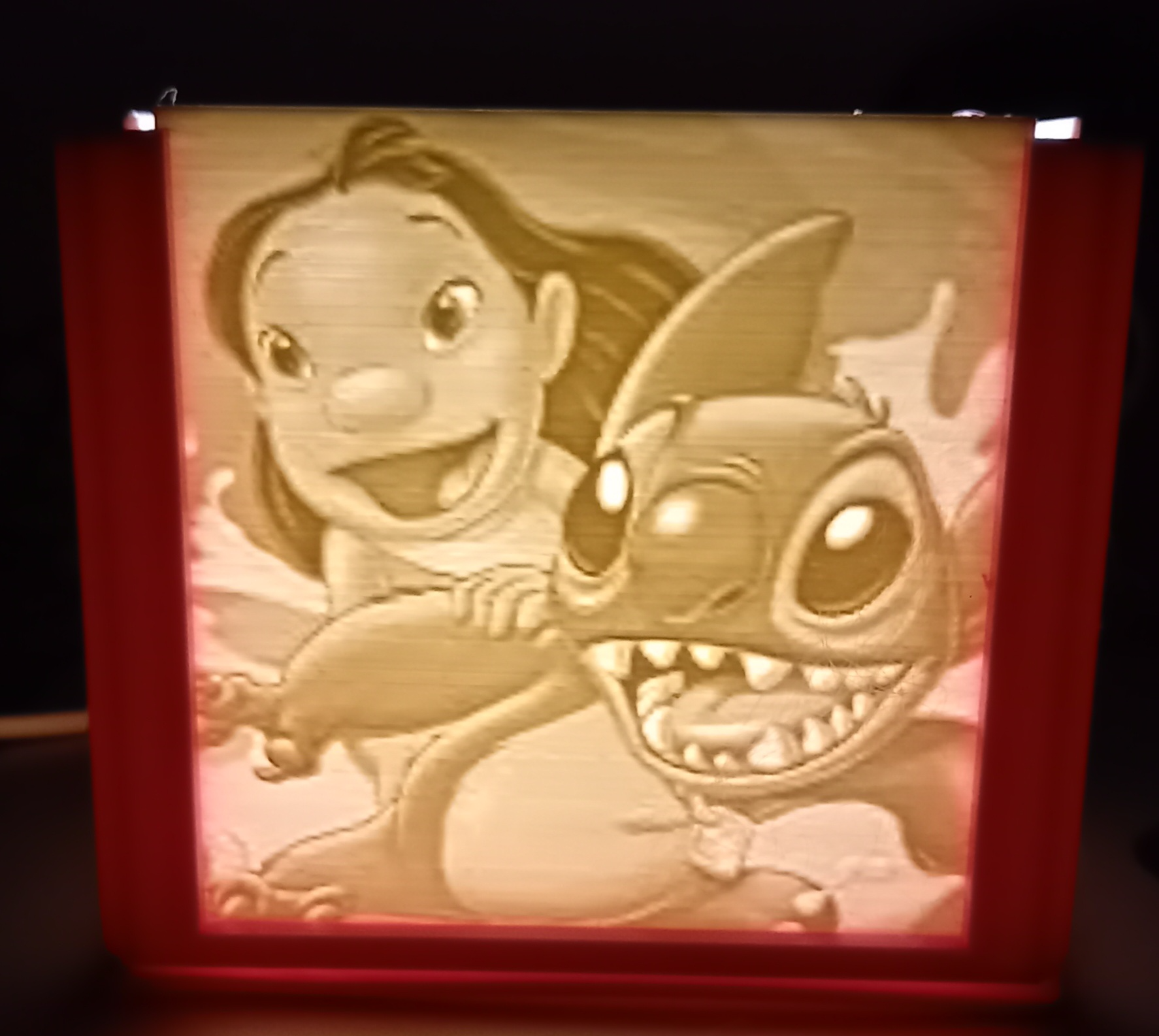 lithophan karikatur lilo stich by pmartins3dprint haushalt dekor litho lithographie led almp box lampe beleuchtung prüfung licht boxen kunst bar dekoracion zimmerdekoration zimmerdeko disney 2d dekoration 3D print model - Mito3D