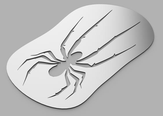 aranha estêncil aerografia by florinv arte 2d aerógrafo estênceis desenhar ferramentas modelo 3d print model - Mito3D