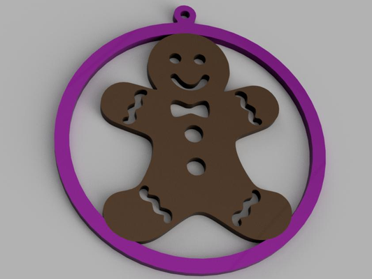 gingerbread man tree ornament by nerro3d household decor boy christmas treeornament 3d print model - Mito3D