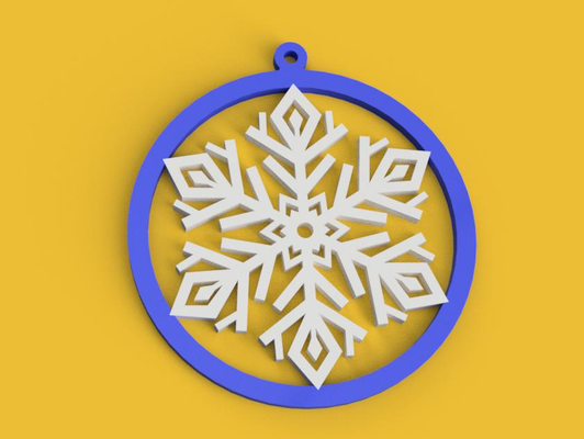 snowflake christmas tree by nerro3d household decor treeornament ornament ball 3d print model - Mito3D