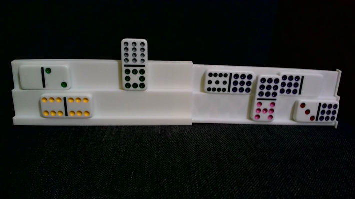 slidable domino rack by funkysocks hobby & diy dominos tile tiles stand 3d print model - Mito3D