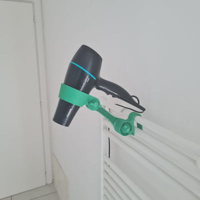 hairdryer adjustable stand-holder by gabb99 tools holder stand modular light 3d print model - Mito3D