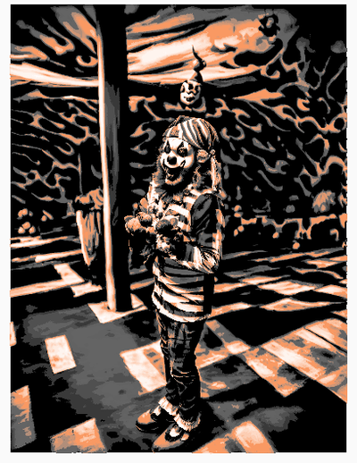clown hueforge by 3dprintcess art 2d horror halloween 3d print model - Mito3D