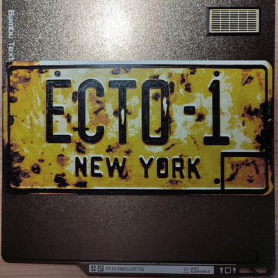 4-color hueforge ghostbusters ecto-1 license plate by avdh 1983 art models ecto 1 3d print model - Mito3D