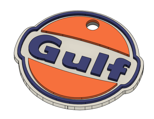 gulf keychain by 3d gear solution fashion models car accessoir art badge race track key accessory collection 3d print model - Mito3D