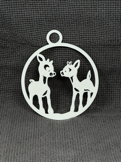 fawns christmas ornament by hlrcreations household decor fawn deer 3d print model - Mito3D