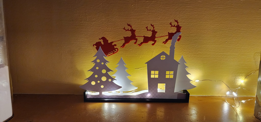 weihnachten bäume santa by dreidimensionalität druckwerke haushalt dekor rentier rentierweihnachten winter lichter dekoration schnee weiß rot baum wald 3d print model - Mito3D