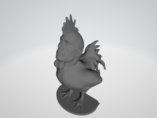 roccia dwayne squawk johnson remixato by linkdesigns arte modelli pollo gallo dwaynetherock dwaynetherockjohnson 3d print model - Mito3D
