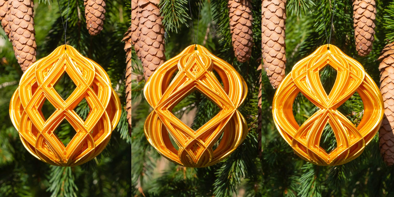 kaleidoscope christmas balls set of 3 by rhrt94 household decor christamast decorations ornament 3d print model - Mito3D