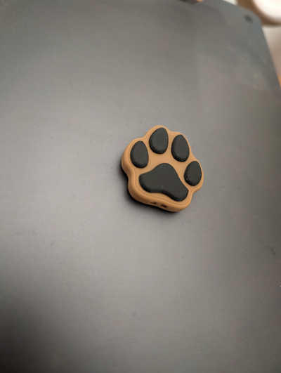 dog paw keychain remixed by dalet11 art coin & badges quick ams 3d print model - Mito3D
