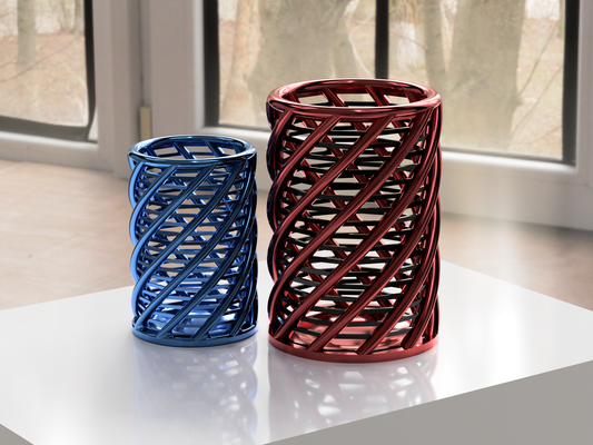 bobin vazo dolma kalem kulp destek by bağlantı tasarımları ev halkı dekor fusion360 kalemlik sarmal 3d print model - Mito3D