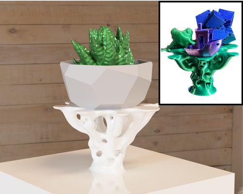 organic plant pot stand - generative design by linkdesigns household decor fusion360 plantpot organicmodeling plantstand 3d print model - Mito3D