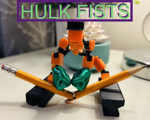 mini 13 hulk yumruk yeniden karıştırılmış by bağlantı tasarımları oyuncaklar oyunlar karakterler mini13 iri mini13mod mini13hands 3d print model - Mito3D