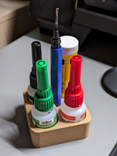 organizer glue bottles stick an deburring tool by dieneueunterschicht 3d printer accessories gluestick 3d print model - Mito3D