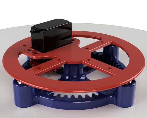 turntable - simple robust servo driven by linkdesigns hobby & diy robotics rc gears fusion360 m3 futaba 3d print model - Mito3D