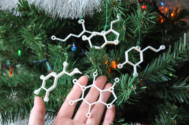 molecule ornaments by penolopybulnick household decor instructables tinkercad christmas holiday christmastreeornament christmastree chemistry education science nerdy geeky 3d print model - Mito3D