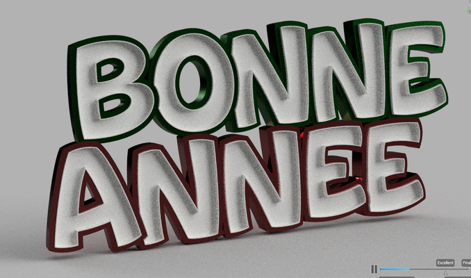 bonne annee by didoucrazyfrog11 ménage décor noel lettre leds fête 3d print model - Mito3D