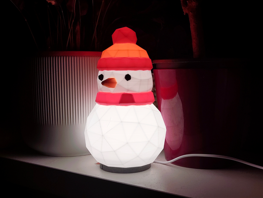 snowman led lamp 001 by crafty sven hobby & diy electronics kit christmas ams poly santa 3d print model - Mito3D