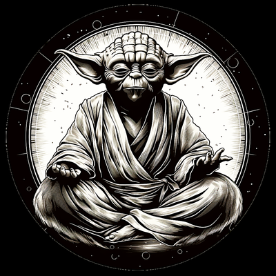 meditating yoda - hueforge by archork art coin & badges star wars starwars hueforged ams multicolor scifi science fiction 3d print model - Mito3D