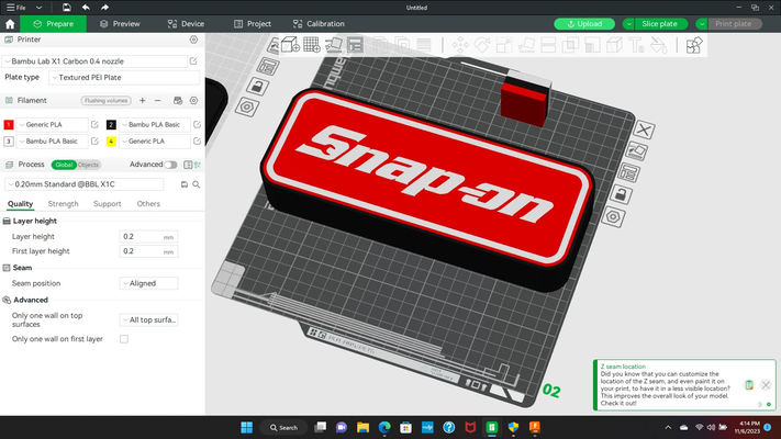 broche presión herramientas led ligero caja by powell james10 arte señales logos 3d print model - Mito3D