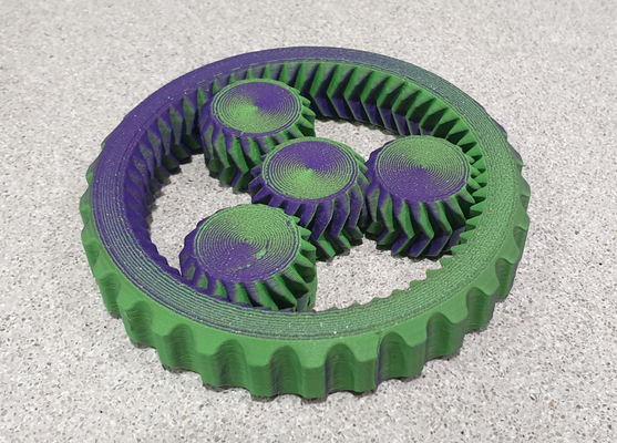 print in place planetary gear spinner by hamstah toys & games fidget gears 3d print model - Mito3D