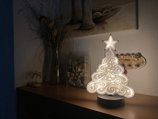 weihnachten baum leuchtkasten timer 8 funktionen erinnerung by creativedesign3d haushalt dekor licht box 3d print model - Mito3D