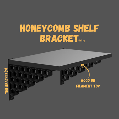 honeycomb shelf bracket support by jogu44 household decor brackets pla p1s 3d print model - Mito3D
