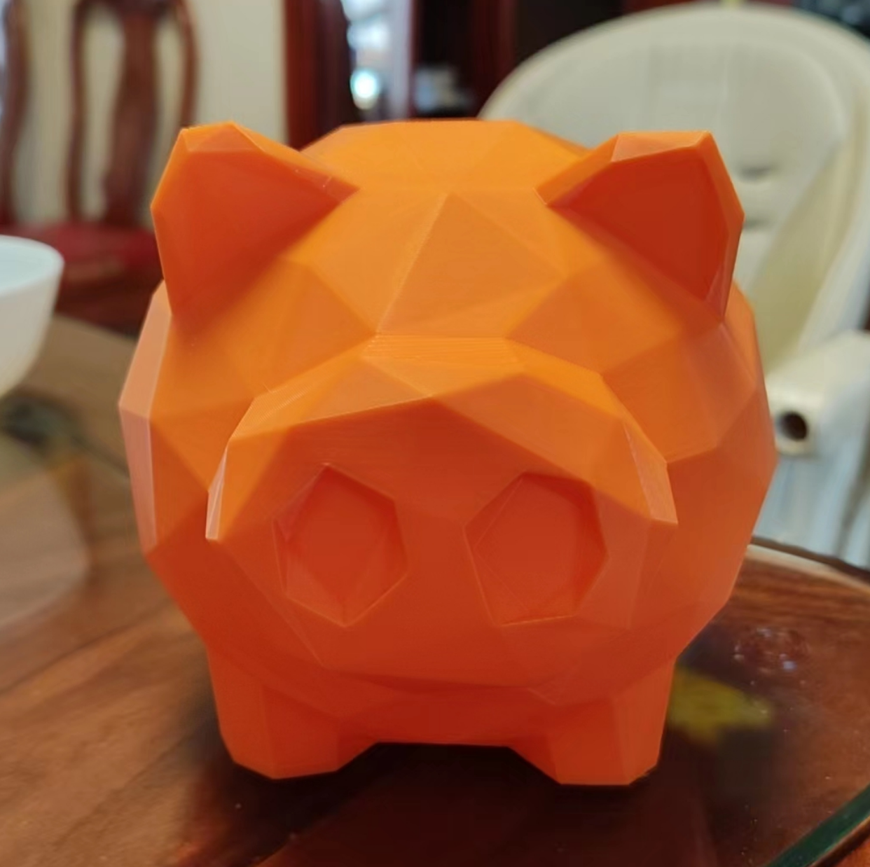 salvadanaio lowpoly remixato by sion wang domestico casa modelli maiale banca porcellino i soldi 3D print model - Mito3D