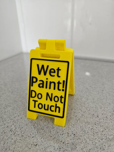 wet paint do touch floor sign remixed by samlonergan art signs & logos 3d print model - Mito3D