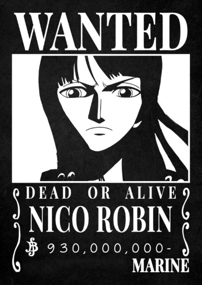 one piece nico robin wanted poster by 3d prints week art 2d anime manga luffy wall ams multicolor hueforge 3d print model - Mito3D