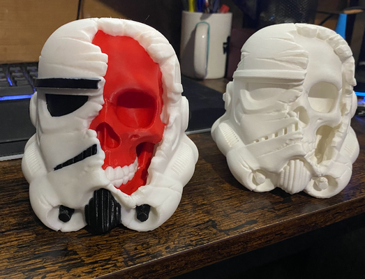 red skull death trooper - star wars remixed by mrdolos props & cosplays strom stormtrooper starwars blood 3d print model - Mito3D