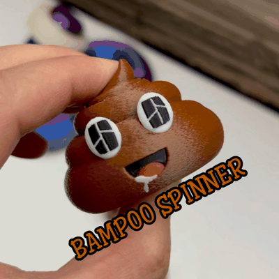 bampoo spinner bambu logo eyes fudge fidget by nukddd toys & games characters poop toy funny cute joke gag gift adorable happy lab ams multicolor print in place crap 3d print model - Mito3D