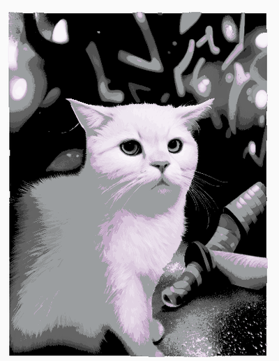 cat hueforge by 3dprintcess art 2d picture 3d print model - Mito3D