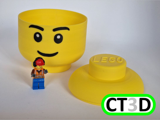 lego style storage container head by chris1974 household decor man bin box case lid containers 3d print model - Mito3D