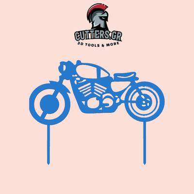 cake topper - motorcycle by bobcut3dgr art 2d bike bicycle 3d print model - Mito3D