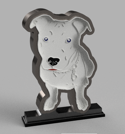 chien american staff by didoucrazyfrog11 household decor deco leds enfant luminaire 3d print model - Mito3D