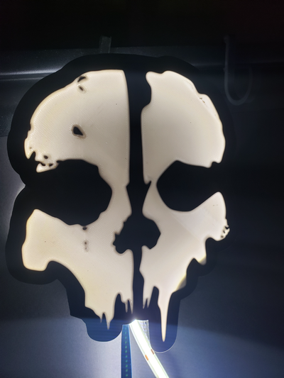 ghost cod mask lightbox by stickybuns art signs & logos call of duty 3d print model - Mito3D
