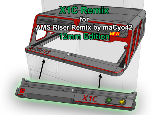 x1c yeniden düzenleme ams yükseltici 12mm ışık şeridi by macyo42 karıştırılmış 3d yazıcı aksesuarlar led blv 3d print model - Mito3D