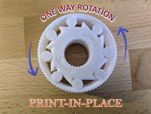 fidget - one spinner free wheel print in place by axiom toys & games print-in-place easy clutch 3d print model - Mito3D