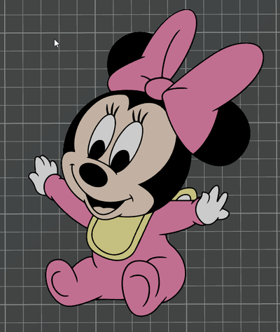 baby minnie mouse - ams ready by ben art 2d minni multicolour 3d print model - Mito3D