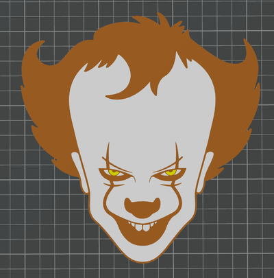 pennywise ams listo by ben arte 2d horror multicolor 3d print model - Mito3D
