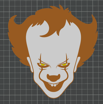 pennywise ams pronto by arte 2d orrore multicolore 3d print model - Mito3D