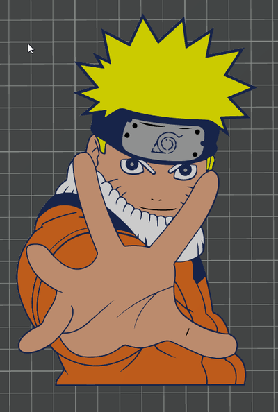 naruto ams bereit by ben kunst 2d mehrfarben comic 3d print model - Mito3D