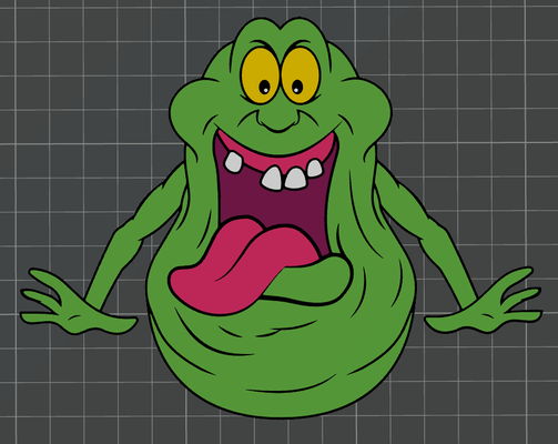 slimer - ghostbusters ams ready by ben art 2d multicolour 3d print model - Mito3D