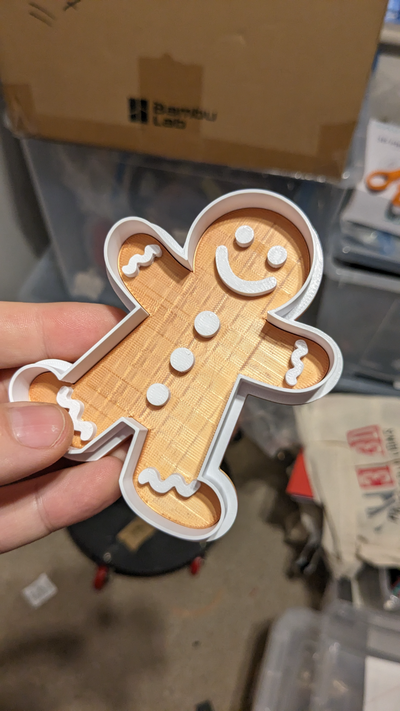 ginger bread man cookie cutter embosser by stugre art models debosser stamp 3d print model - Mito3D